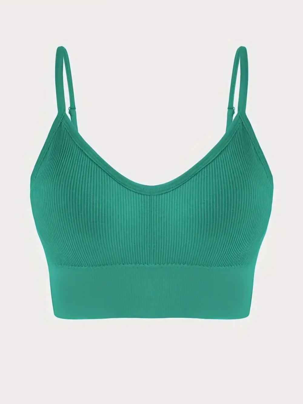 Emerald Green Ribbed Seamless Bralette Crop Top Size L